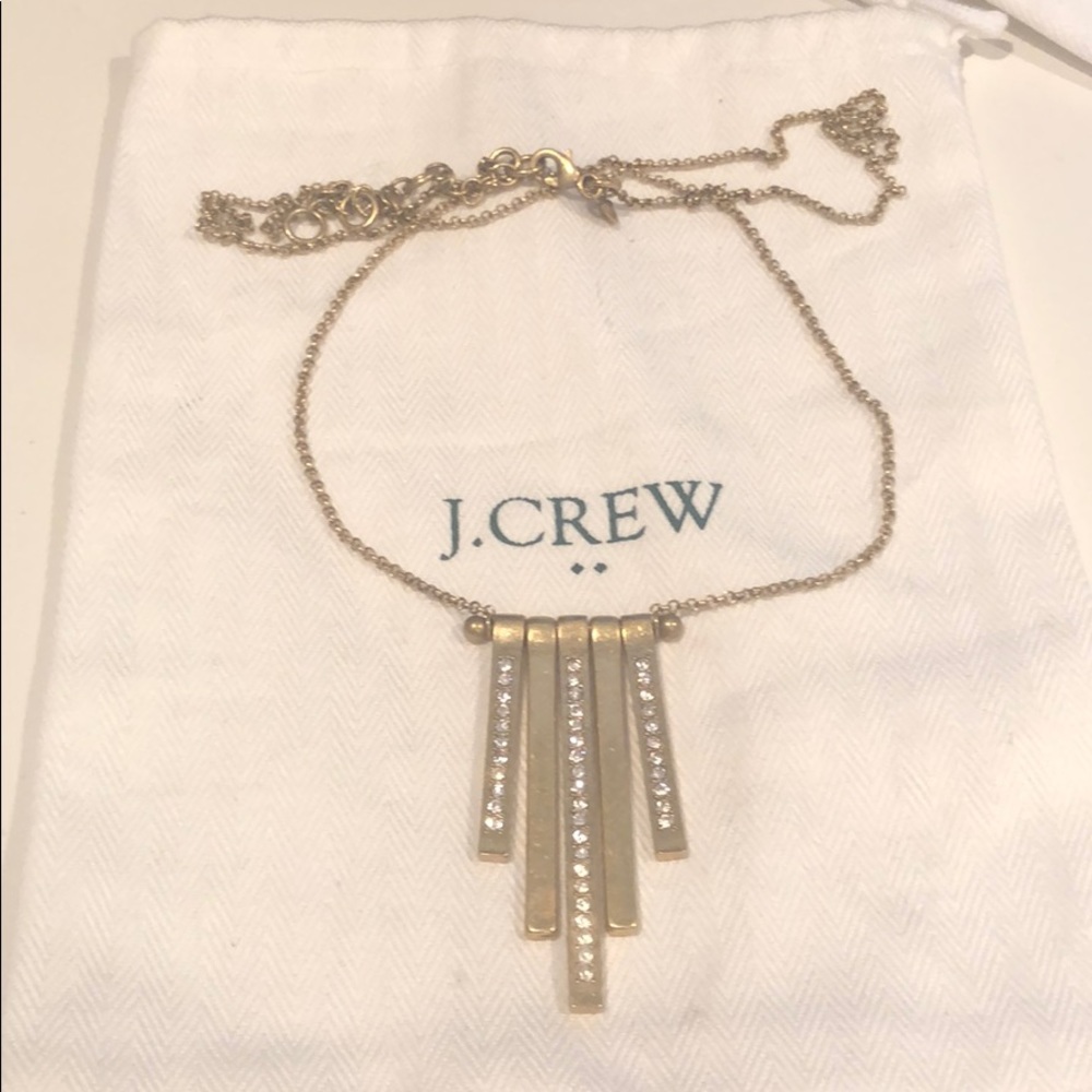 Long Jcrew gold and diamond bar necklace
